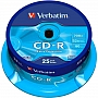 Płyta CD-R Verbatim 700MB 52x cake box 25zt. 43432