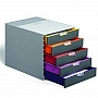 Pojemnik z pięcioma kolorowymi szufladkami Varicolor Durable 7605-27