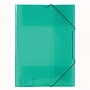 Teczka z gumką szeroka transparentna Biurfol zielona TG-12-02